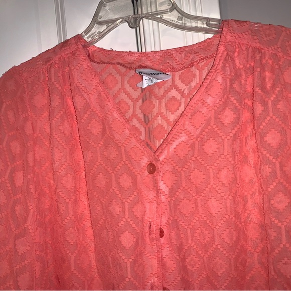 Bon Worth Women's Blouse Size SP CORAL NWT - Picture 7 of 9